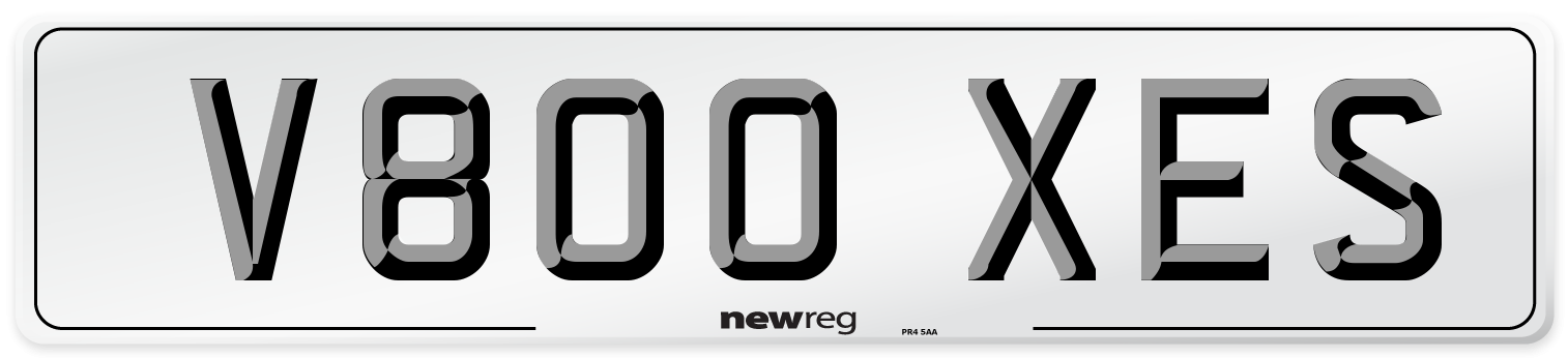 V800 XES Number Plate from New Reg